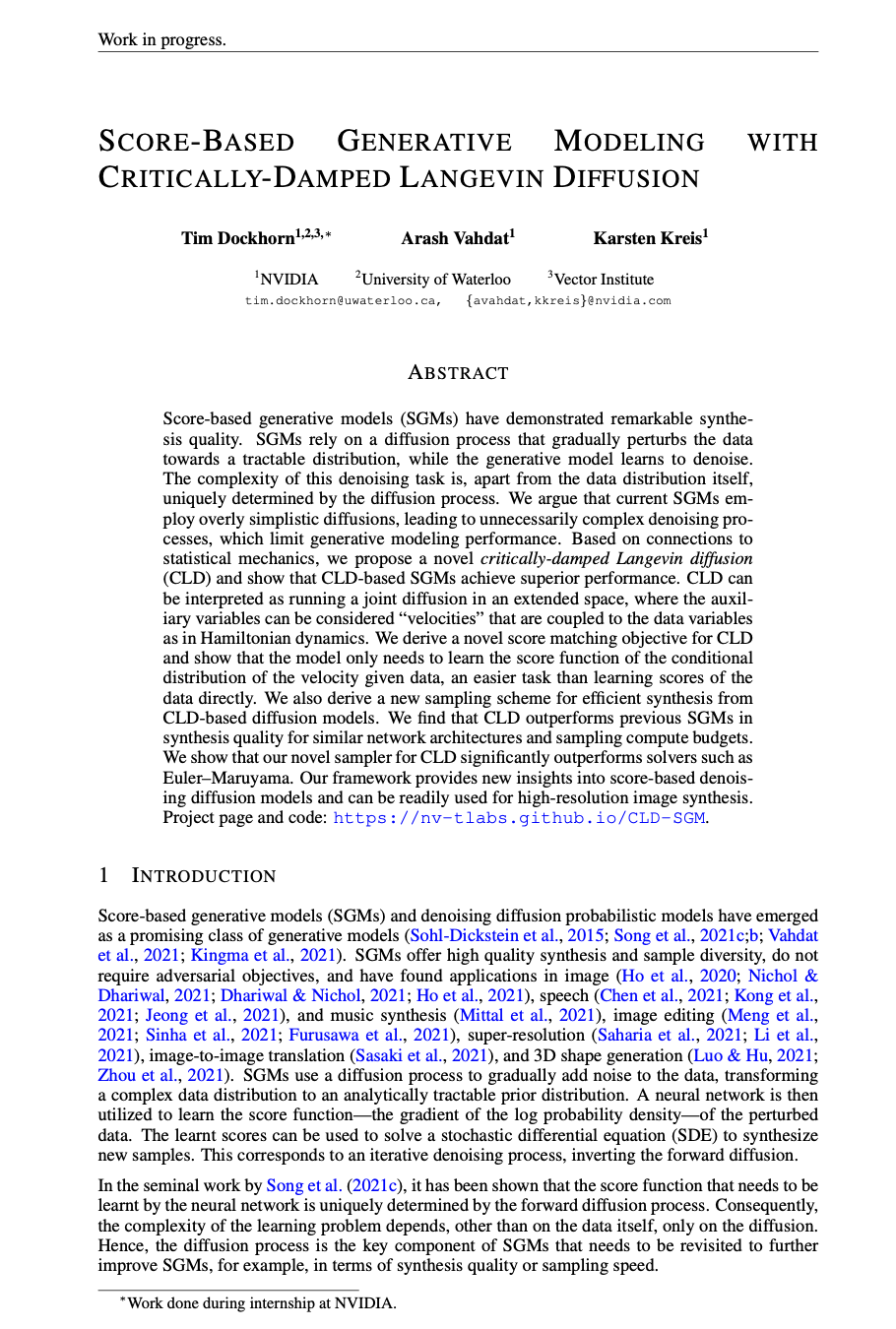 Score Based Generative Modeling With Critically Damped Langevin Diffusion